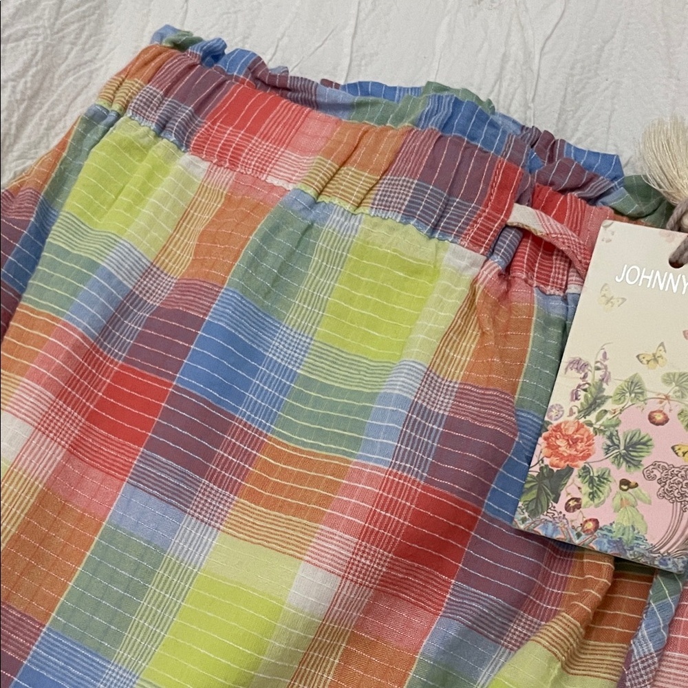 Johnny Was Workshop Delacey Paperbag Plaid Women's Shorts Small NWT Retail $108 - Picture 12 of 12